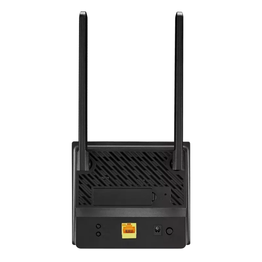 Ranura para tarjeta SIM y panel de control trasero router ASUS N300