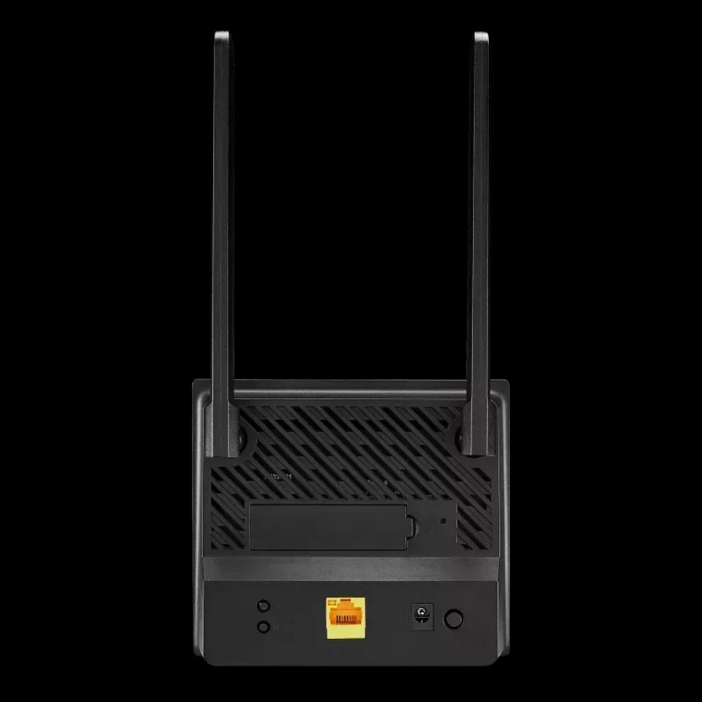 Ranura para tarjeta SIM y panel de control trasero router ASUS N300