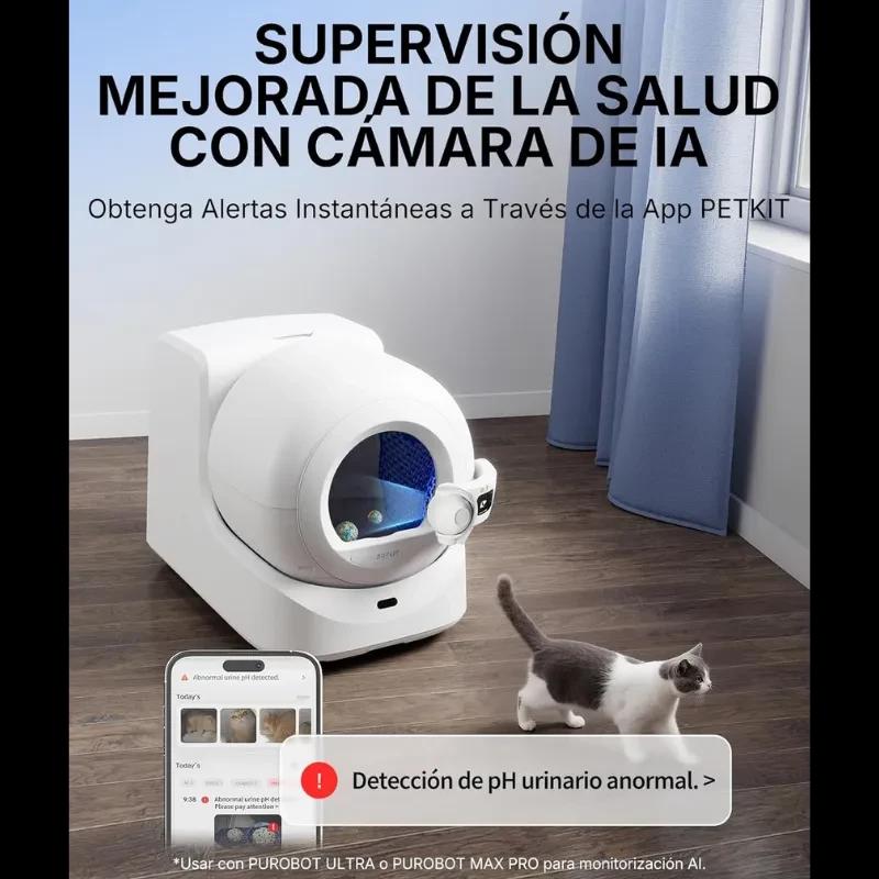 Caméra IA intégrée dans les bacs à litière autonettoyants compatibles avec PETKIT Litière pour chats Moniteur d'urine