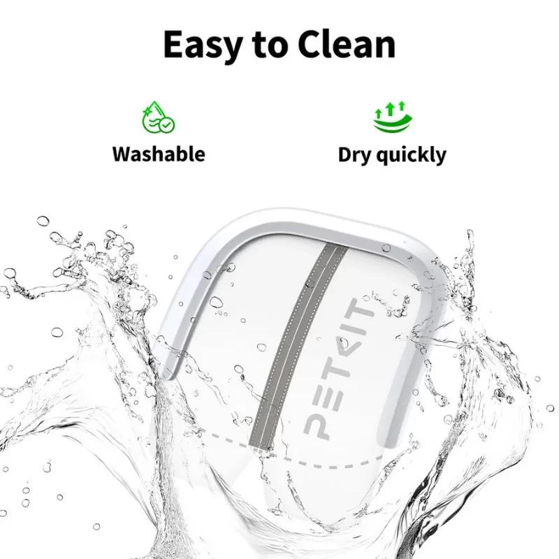 Imagem ilustrativa da PETKIT Cortina magnética antipó 2.0, que destaca a facilidade de limpeza e secagem rápida