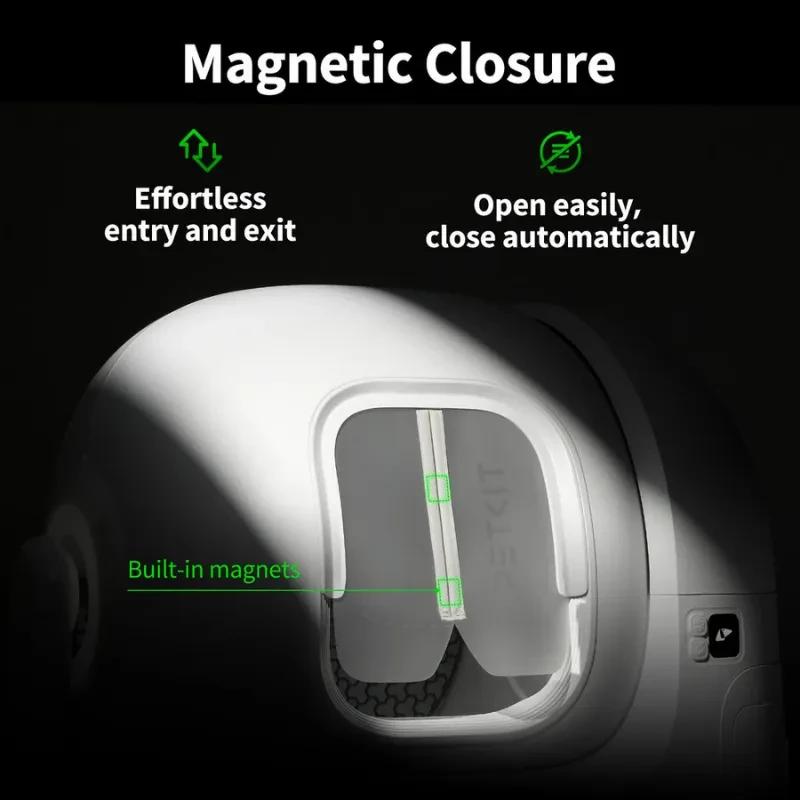 Imagem ilustrativa da PETKIT Cortina magnética antipó 2.0 e sua função de fecho magnético