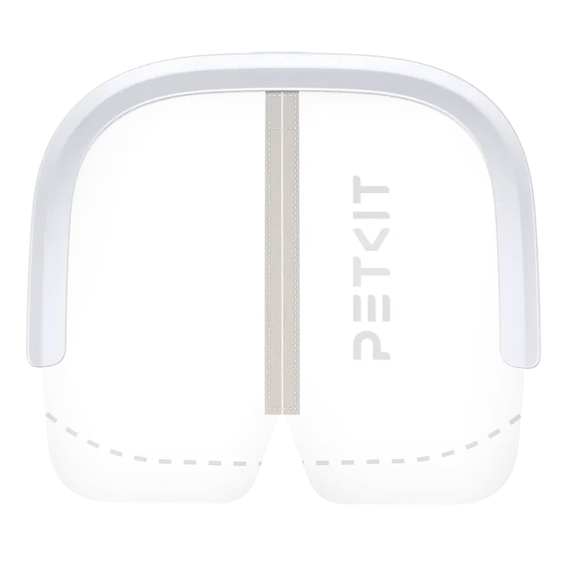 Vista frontal da PETKIT Cortina magnética antipó 3.0, com logótipo da marca e cor branca