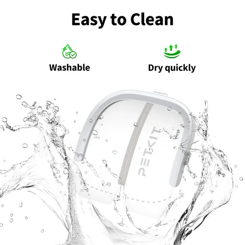 Imagem ilustrativa da PETKIT Cortina magnética antipó 3.0, que destaca a facilidade de limpeza e secagem rápida