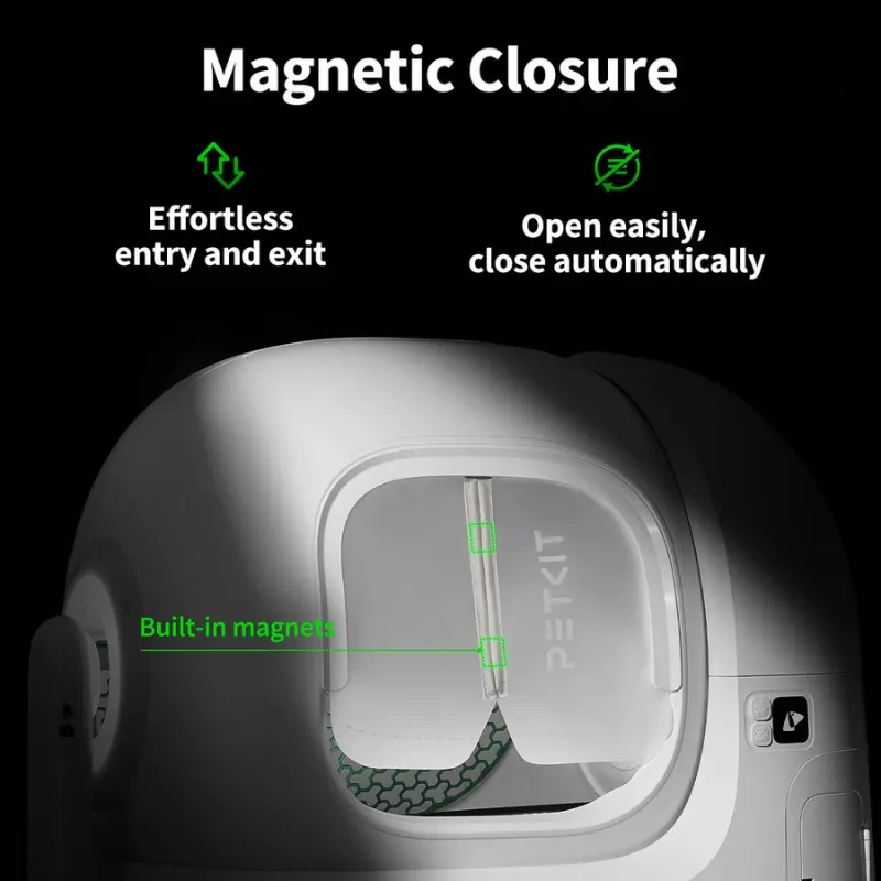 Imagem ilustrativa da PETKIT Cortina magnética antipó 3.0 e sua função de fecho magnético