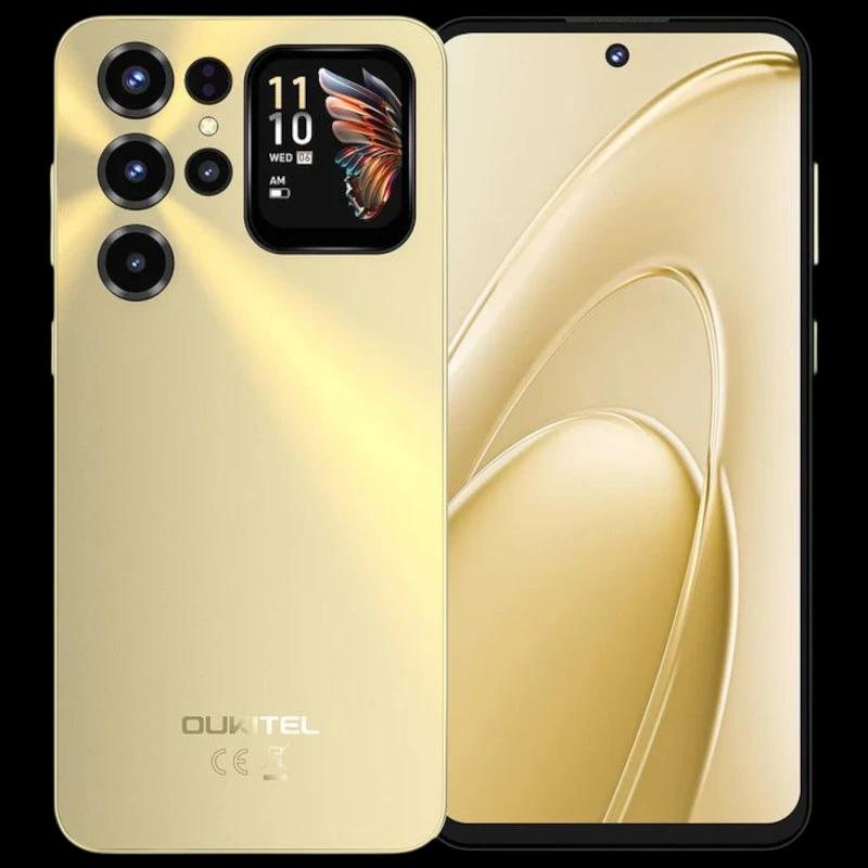 Imagen frontal y trasera del Oukitel C68 Plus, con la pantalla trasera y doble cámara de 64 MPx