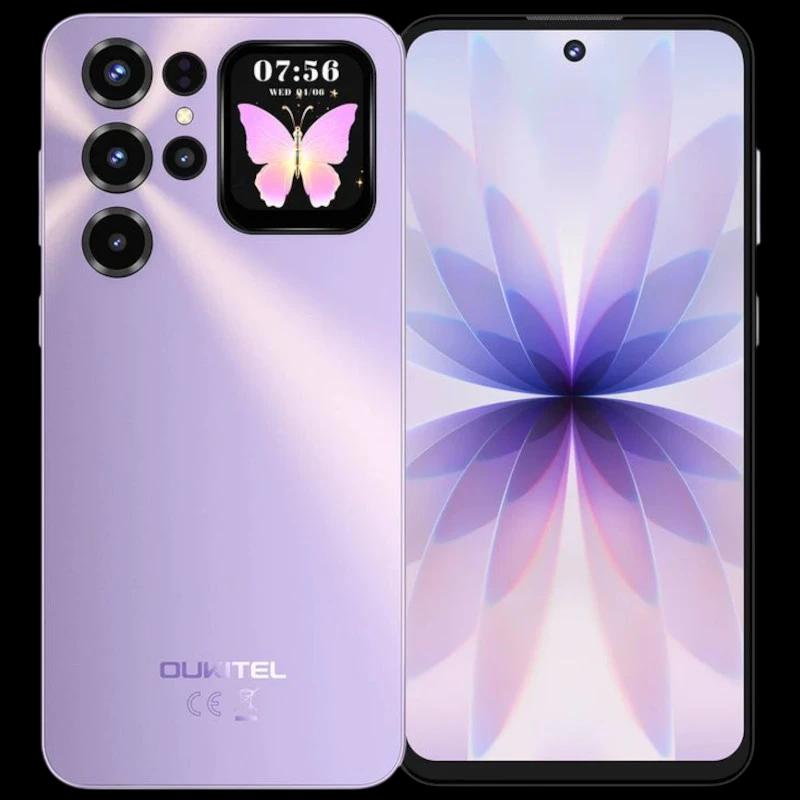 Imagen frontal y trasera del Oukitel C68 Plus, con la pantalla trasera y doble cámara de 64 MPx