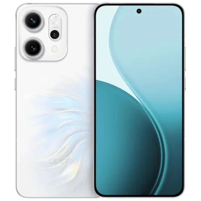 Oppo Reno14 Pro 5G gris avec écran OLED bord à bord, poinçon centré, dos mat, triple module photo pro 50 MP et design fin élégant 512 Go 12 Go RAM