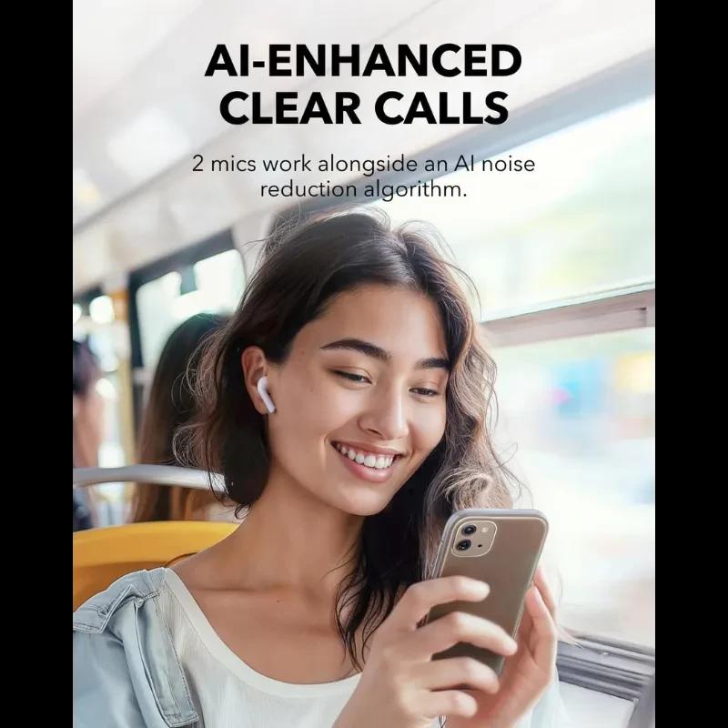 Soundcore K20i Violet - Écouteurs semi intra-auriculaires sans fil, coloris violet, tiges élégantes, port confortable, micro double pour appels clairs