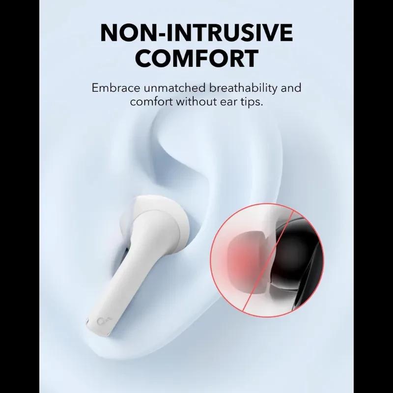 Soundcore K20i Violet, écouteur semi intra-auriculaire blanc sans embout, design open-fit pour confort non intrusif et bonne respirabilité