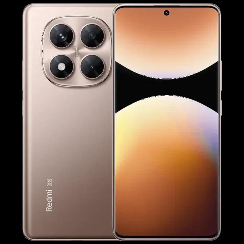 Xiaomi Redmi Note 14 Pro 5G dorado con pantalla 1.5K casi sin bordes y perforación central, módulo trasero con 4 lentes grandes y acabado metálico elegante