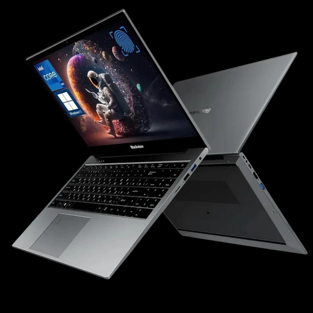 BLACKVIEW AceBook 8 portátil gris, chasis delgado, pantalla 15,6 FHD con biseles finos, teclado negro con touchpad amplio y lector de huellas en la parte