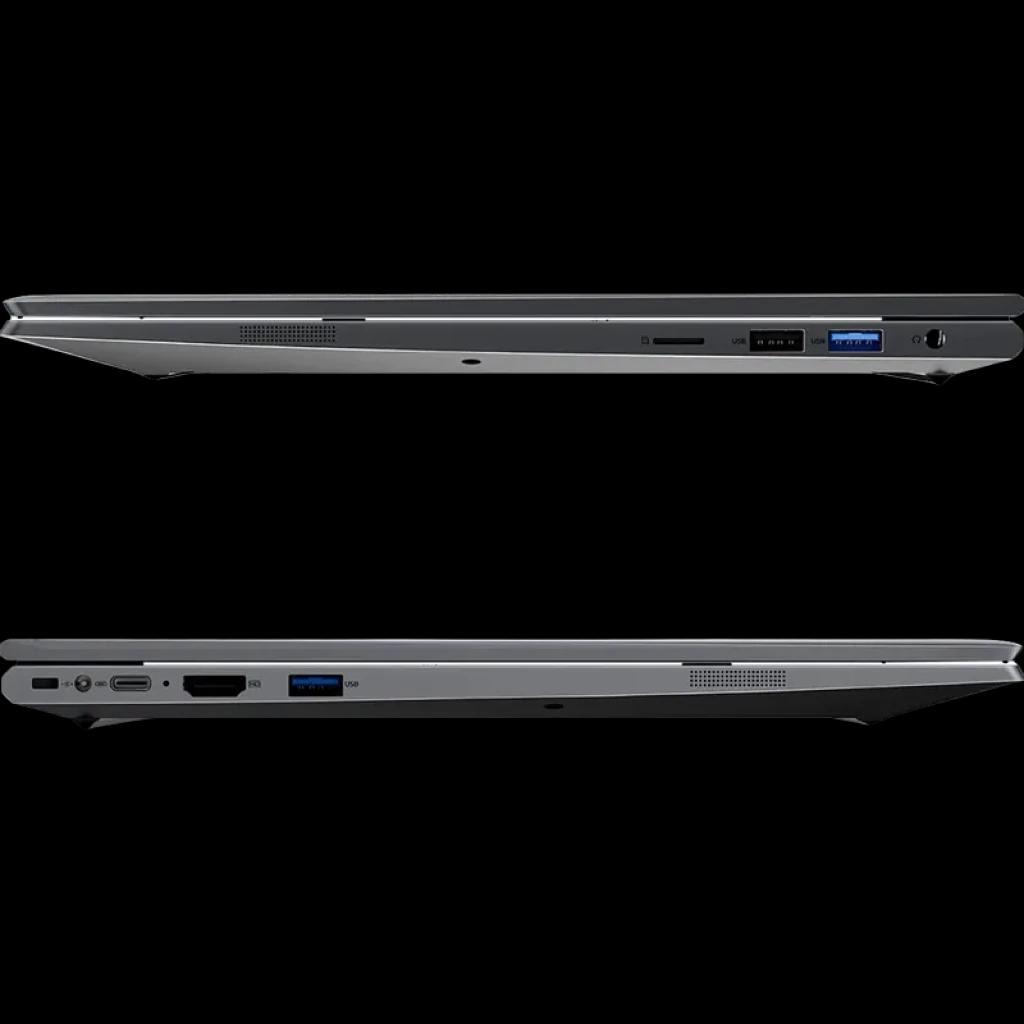 BLACKVIEW AceBook 8 ultrafino en gris, laterales con puertos USB A y C, HDMI, jack 3.5 mm, ranura microSD y rejillas de ventilación