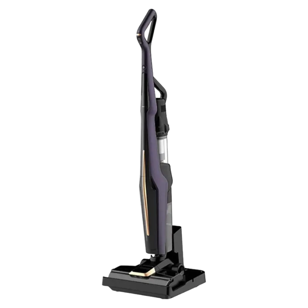 Deerma DEM-P40 Pro Aspiradora sin Cables, vertical y ergonómica en color negro con detalles dorados, base de carga y depósito transparente