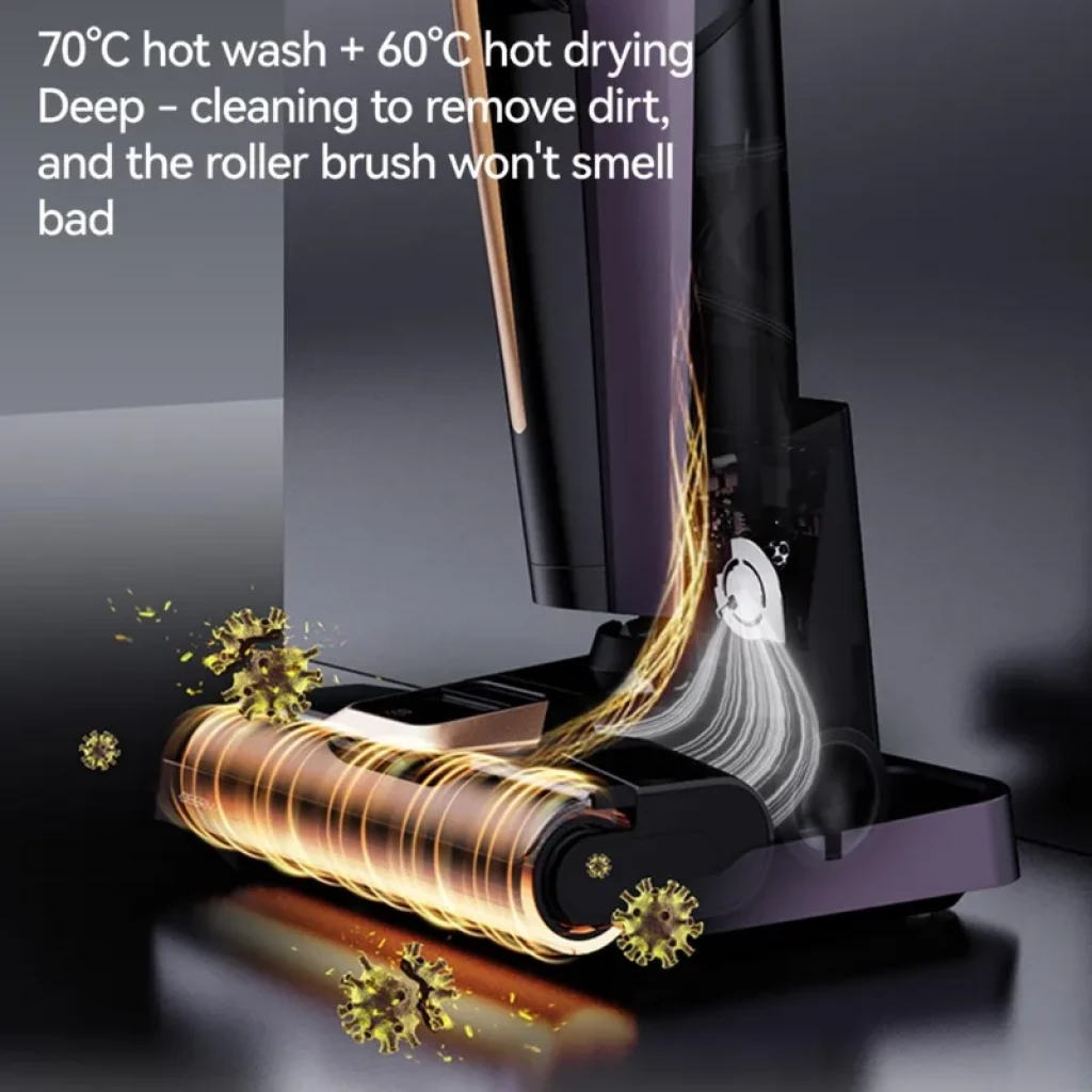 Cepillo rodillo autolimpiante con lavado a 70 °C y secado a 60 °C, elimina suciedad y malos olores. Compatible con Deerma DEM-P40 Pro