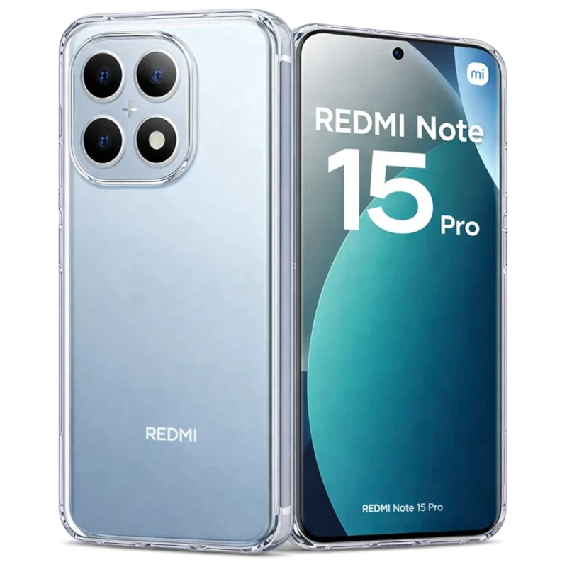 Coque transparente antichoc pour Xiaomi Redmi Note 15 Pro 4G avec bords renforcés, dos acrylique anti-jaunissement, protection caméra surélevée et ajustement précis