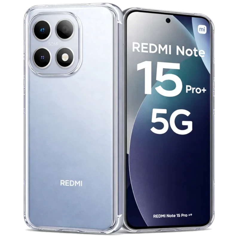 Funda Antigolpes Premium para Xiaomi Redmi Note 15 Pro Plus transparente, acrílico antiamarillo, bordes reforzados, ajuste preciso, protección de cámara y botones, acabado