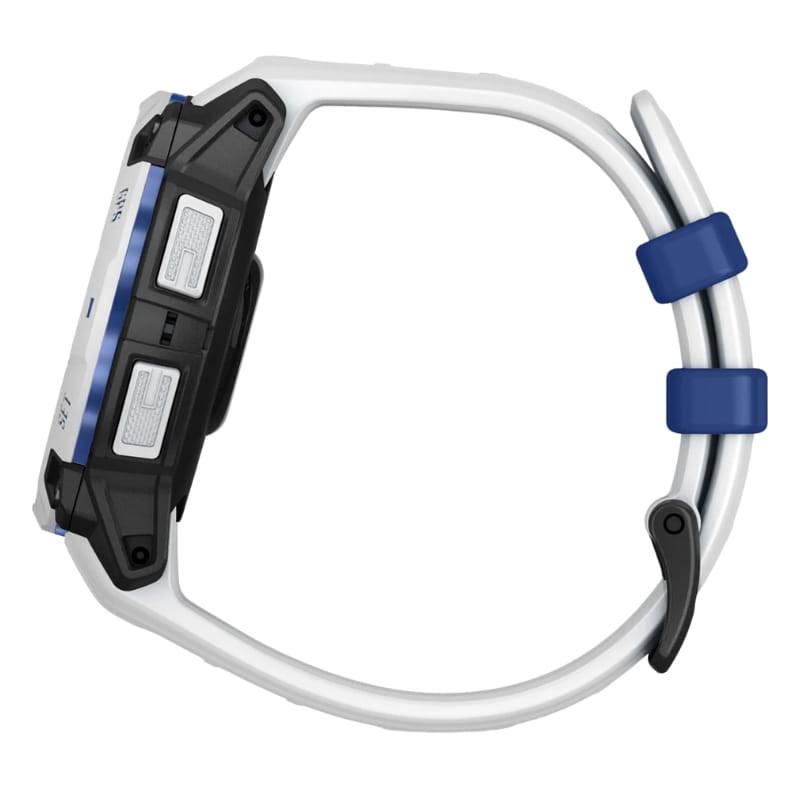 Garmin Instinct 3 45 mm Solar blanco con correa de silicona blanca, linterna integrada, pantalla resistente y diseño robusto para exteriores