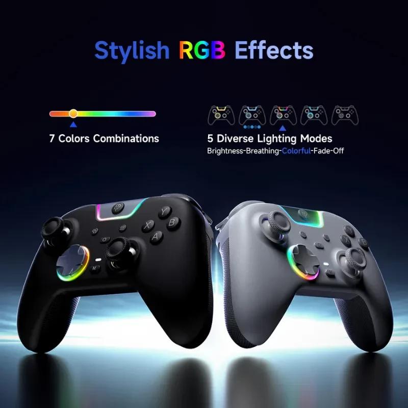 EasySMX X05 Pro PC Gamepad Negro con iluminación RGB, 7 combinaciones y 5 modos. Diseño ergonómico, joysticks analógicos, cruceta y botones ABXY