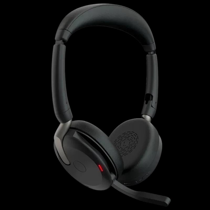 Jabra Evolve2 65 Flex UC Stereo casque noir supra-aural avec micro perche repliable, LED dappel rouge, arceau rembourré et oreillettes pivotantes