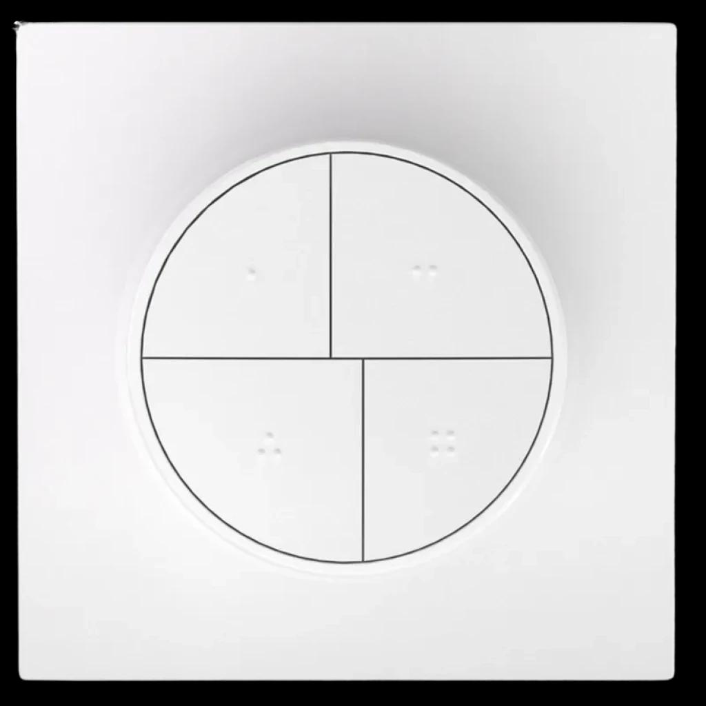 Sonoff SNZB-01M Smart Wireless ZigBee - Interruptor inteligente 4 en 1 en pared, diseño cuadrado blanco con botón circular dividido en 4 secciones táctiles