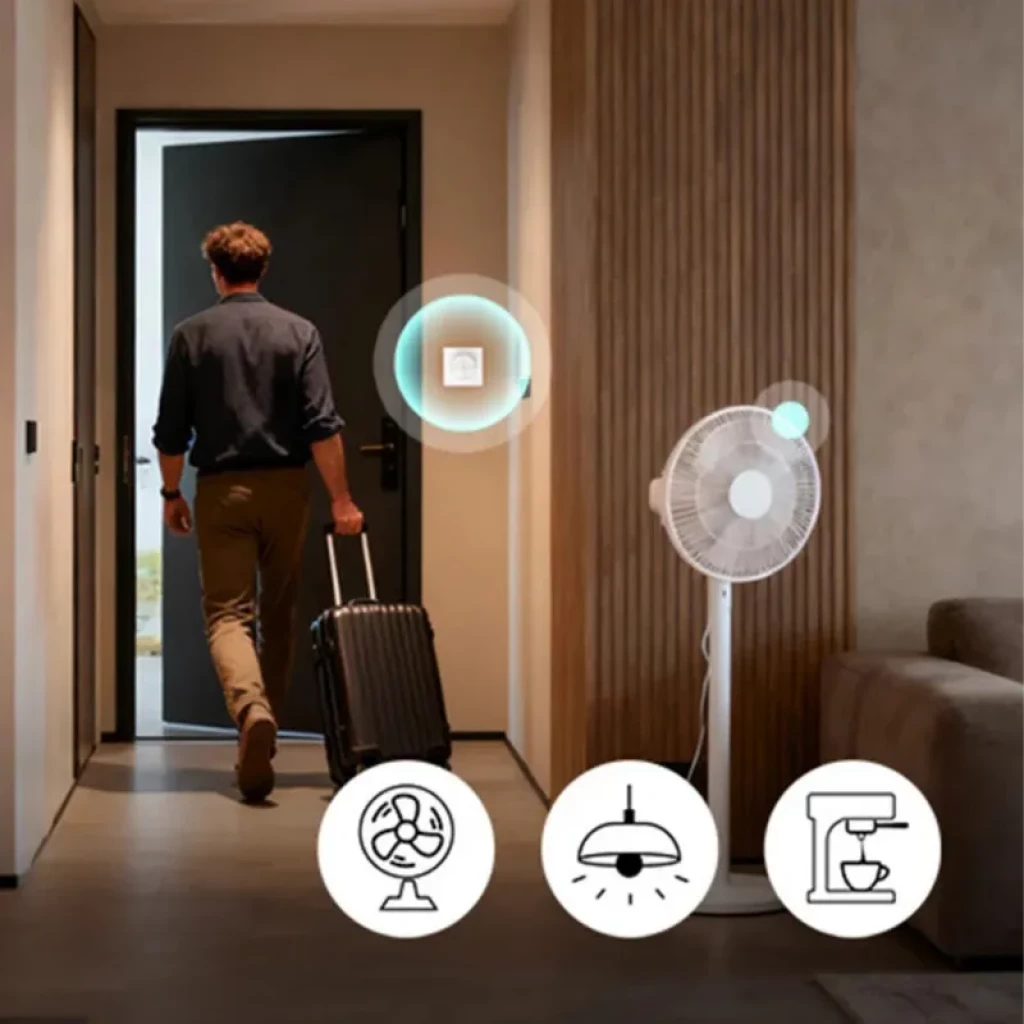 Sonoff SNZB-01M Smart Wireless ZigBee interruptor 4 en 1 montado en pared, activa luces, ventilador y cafetera con toque; diseño minimalista y compacto