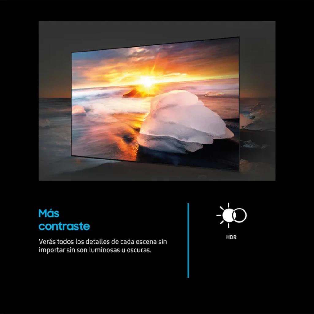 Samsung TU27F6005FK 27 pulgadas, pantalla negra de biseles finos con imagen HDR de alto contraste, escena de atardecer vibrante con blancos y negros definidos