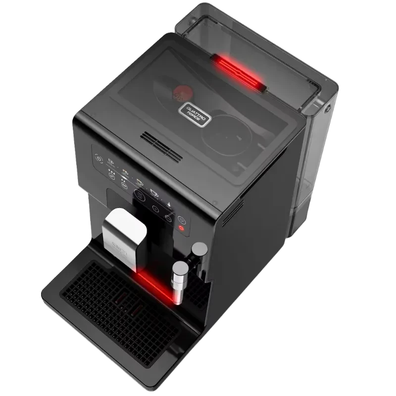 Krups EA8708 Intuition Essential negra, diseño compacto con panel táctil iluminado rojo, boquilla de vapor metálica y bandeja antigoteo extraíble