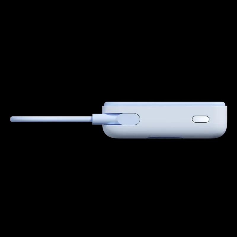 Xiaomi Magnetic Power Bank 10000 33W Azul con soporte integrado desplegable, acabado mate, botón lateral y puerto USB, diseño delgado y magnético