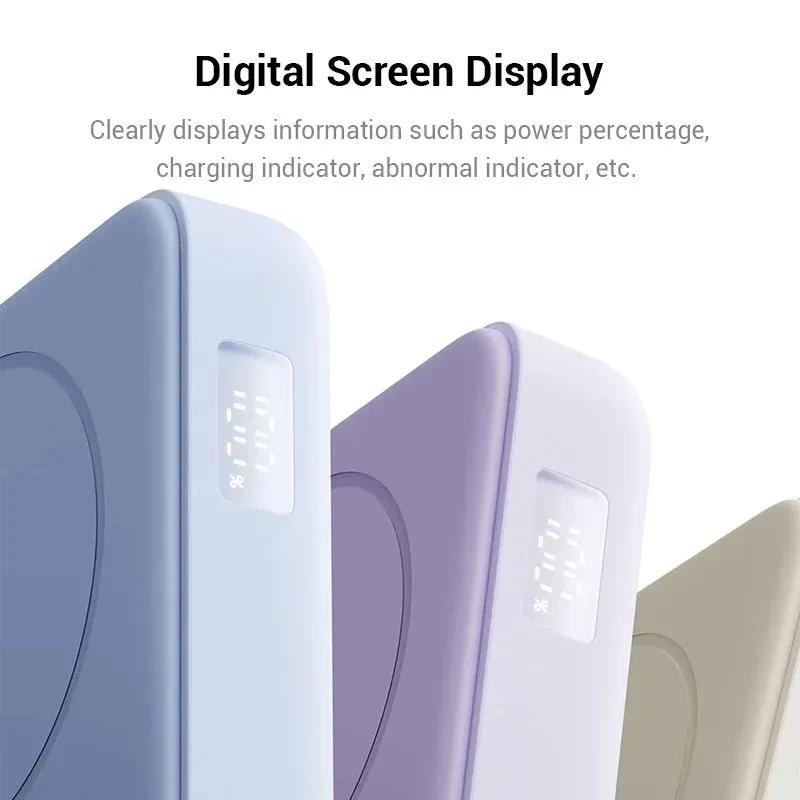 Xiaomi Magnetic Power Bank 10000 33W Azul con pantalla digital, indicador de carga, diseño magnético y soporte integrado; bordes redondeados y acabado mate