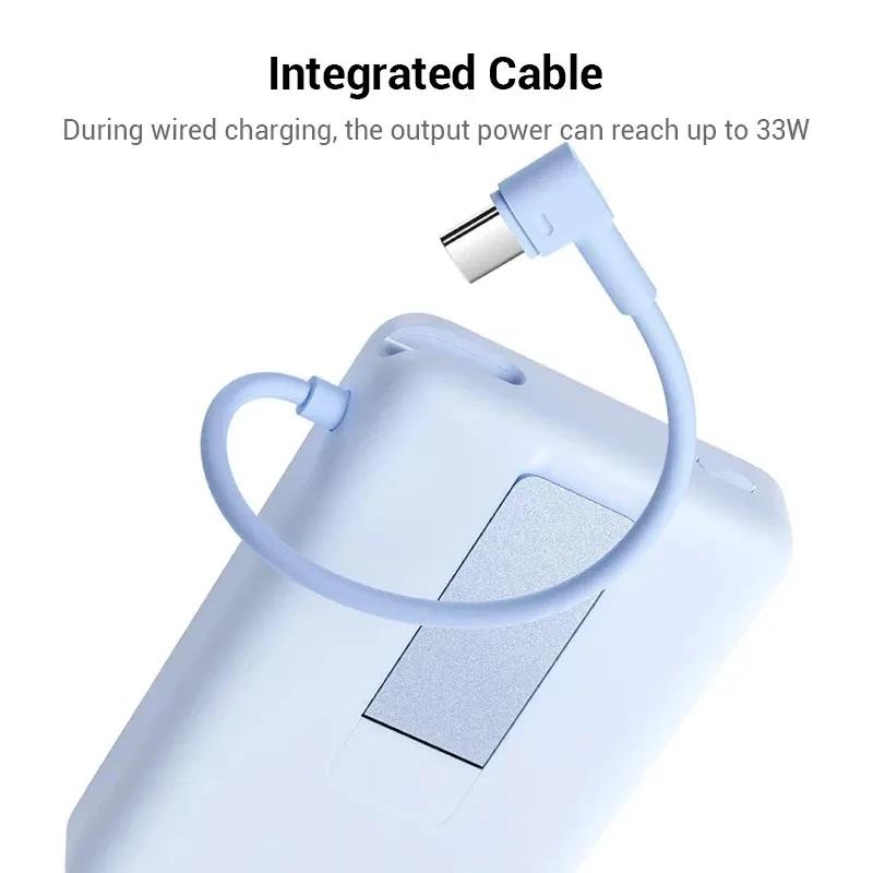 Xiaomi Magnetic Power Bank 10000 33W Beige con soporte integrado y cable USB-C incorporado; salida hasta 33W, diseño compacto con superficie magnética