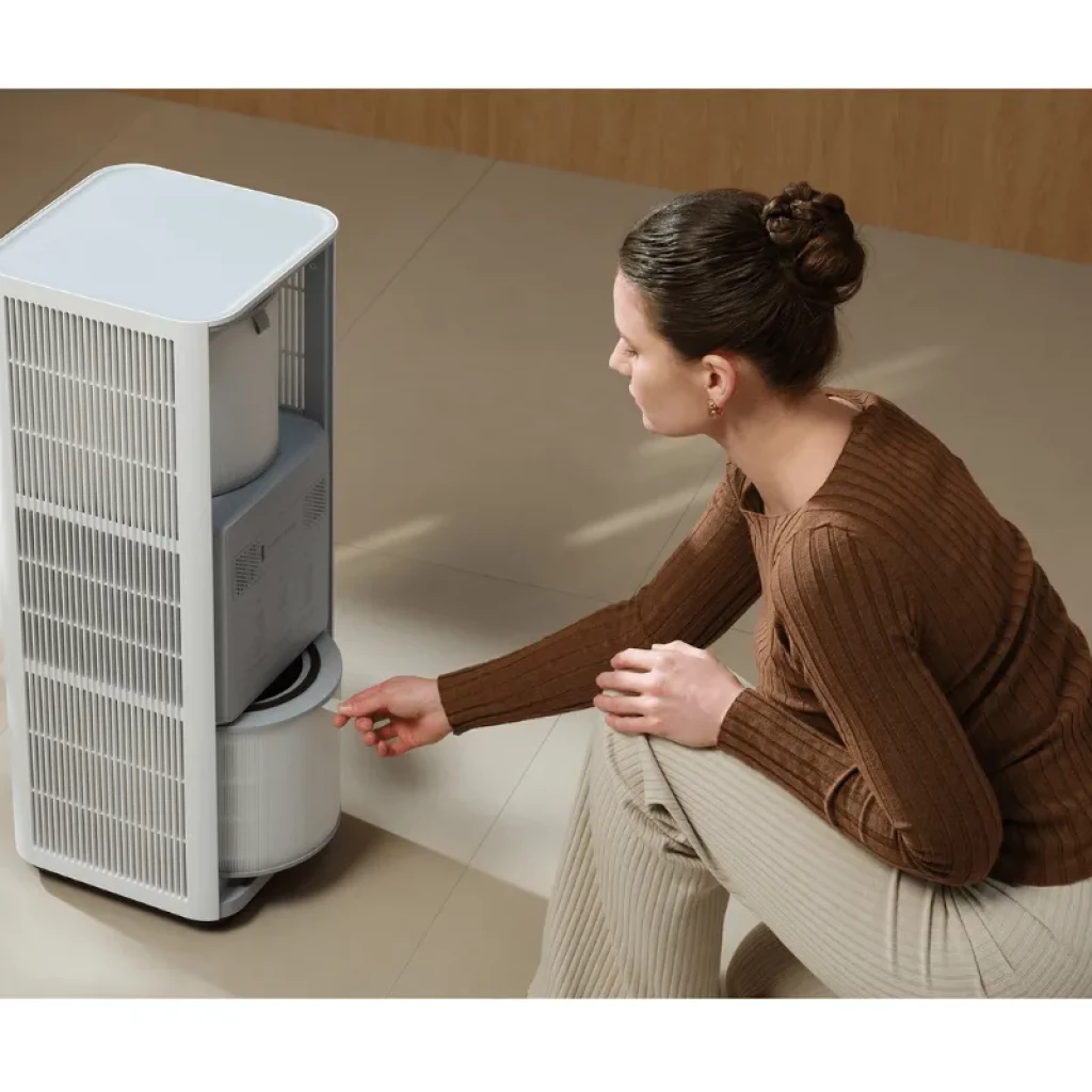 Imagem promocional da remoção do filtro para o Mijia Smart Air Purifier Max