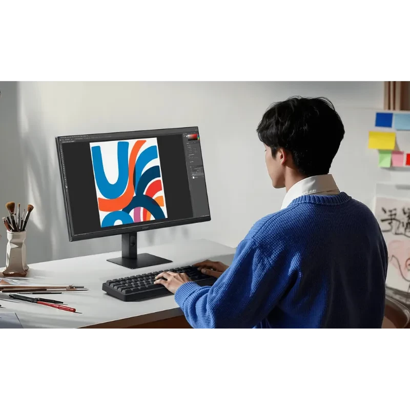 Xiaomi A24i 23.8 FHD 100Hz IPS con biseles delgados, pantalla mate y base ajustable; ideal para diseño y trabajo en escritorio moderno