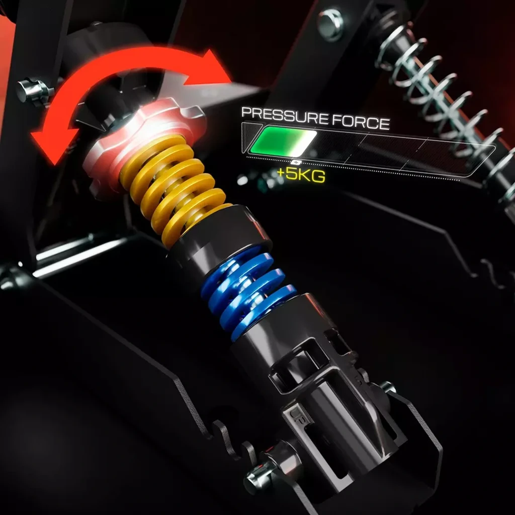 Thrustmaster RACE PEDALS III LC con resorte ajustable multicolor, indicador de presión +5 kg y mecanismo robusto de metal para modulación precisa del pedal