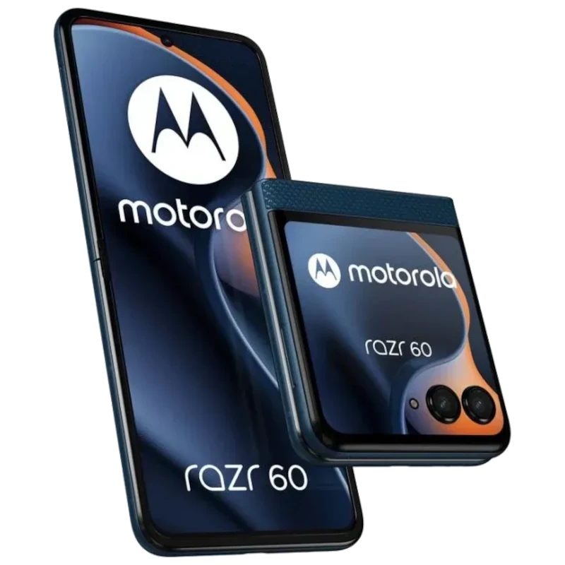 Motorola Razr 60 5G azul Gibraltar Sea, diseño plegable con pantalla interna 6.9, módulo dual de cámaras y pantalla externa compacta, 8GB RAM, 256GB