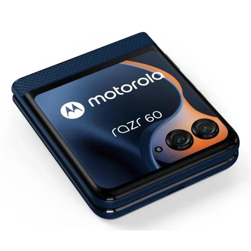 Motorola Razr 60 5G bleu pliable 256 Go écran 6,9 pouces, double capteur photo externe, bords arrondis, finition Gibraltar Sea avec Moto AI