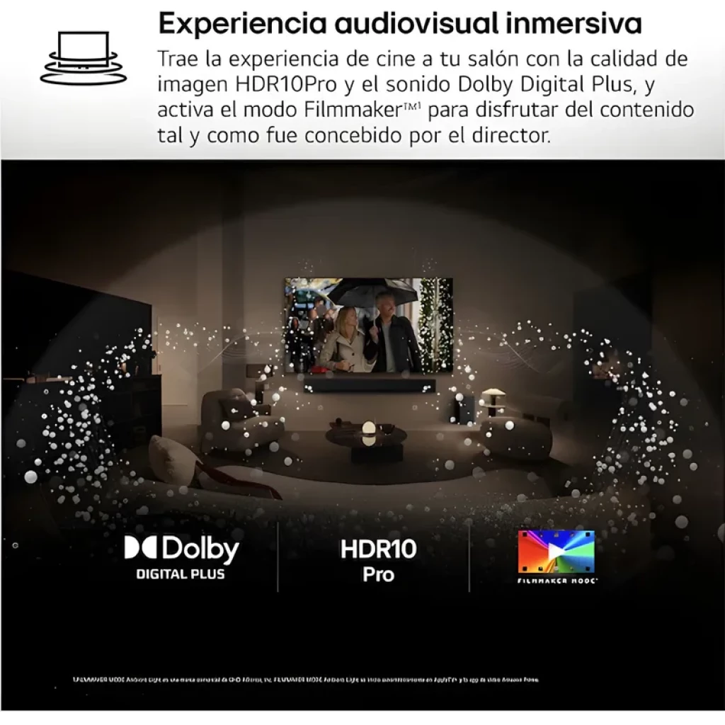 LG 55UA74006LB 55 4K UHD com HDR10 Pro e Dolby Digital Plus, modo Filmmaker, ecrã grande com molduras finas, experiência de cinema na sala