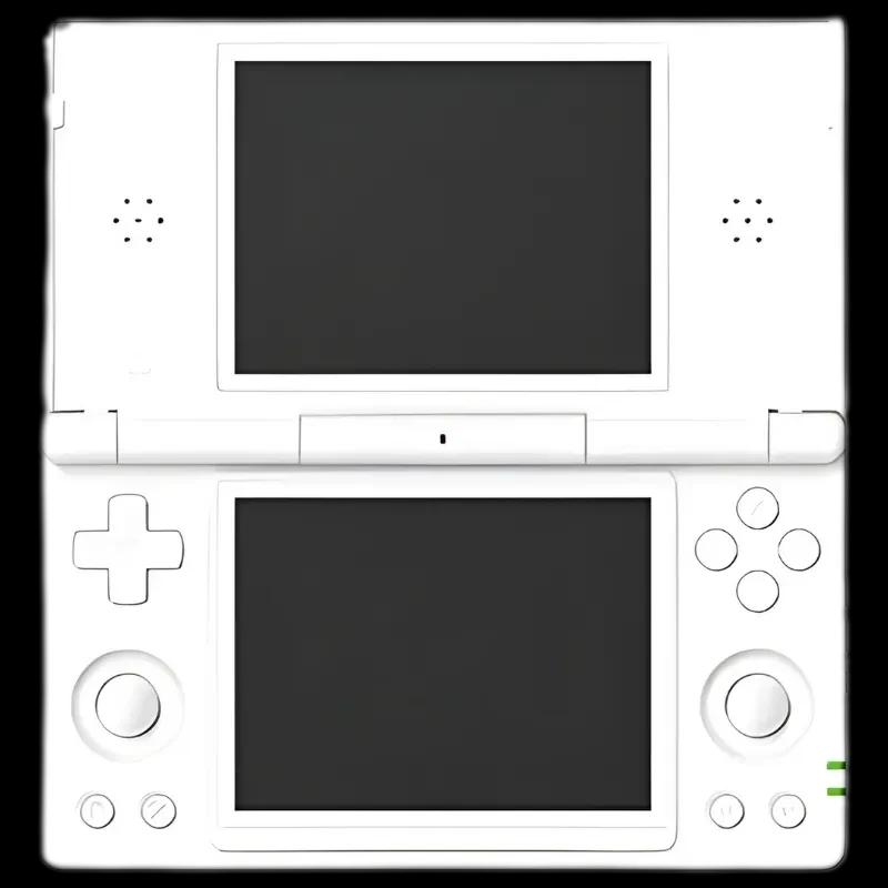 Anbernic RG DS Blanco - Consola retro plegable en color blanco con doble pantalla, cruceta, botones ABXY, dos joysticks y altavoces frontales