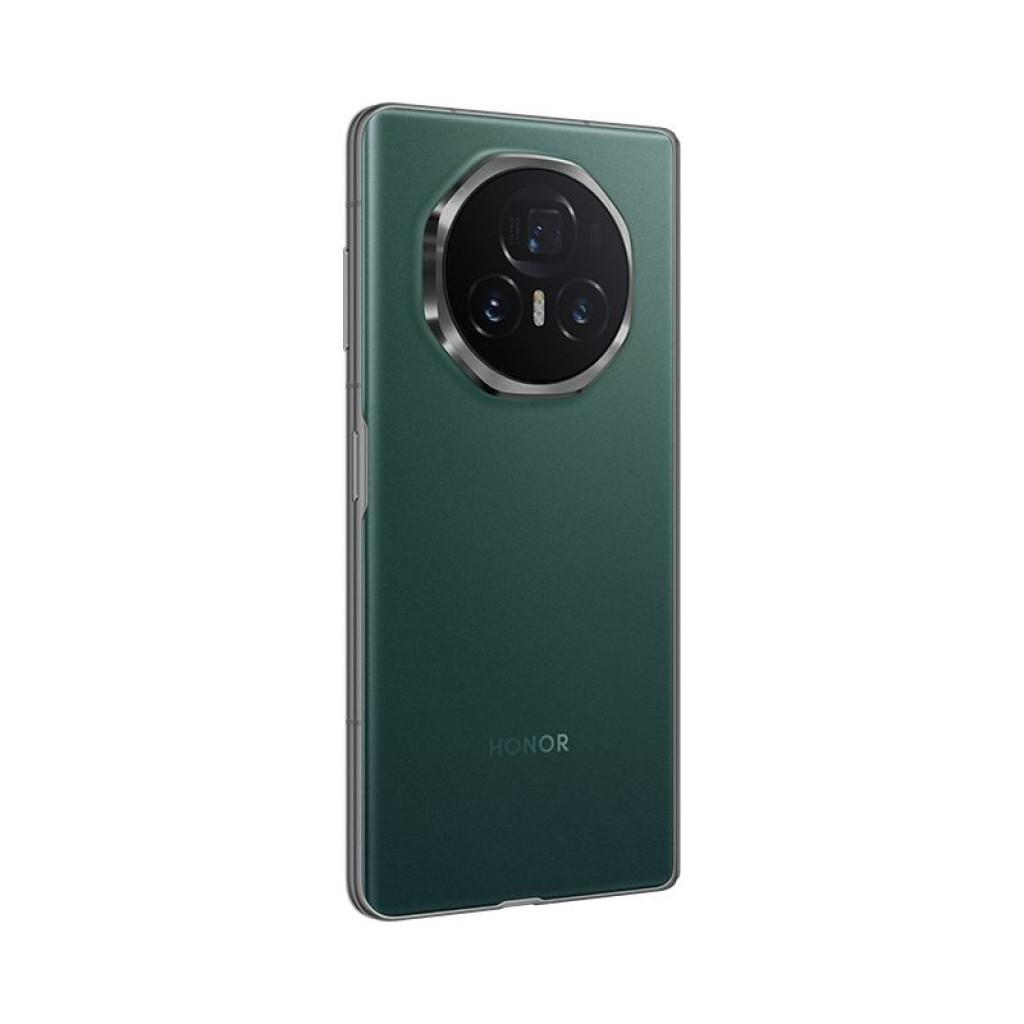 Honor Magic V3 5G verde, traseira fosca elegante, módulo de câmera octogonal com três lentes e aro metálico. Acabamento premium recondicionado
