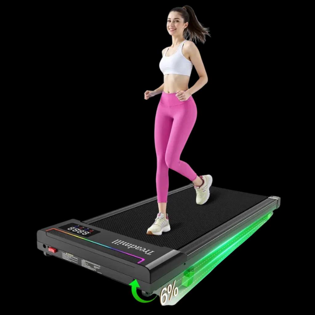 Akluer P03B con control remoto - Cinta de Correr Plegable con pantalla LED, banda amplia antideslizante y luces laterales RGB, diseño compacto y moderno