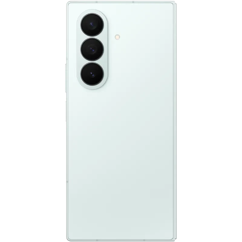Samsung Galaxy Z Fold7 5G vert menthe affiché de dos avec triple module photo vertical et flash discret design épuré et fin en finition mate élégante