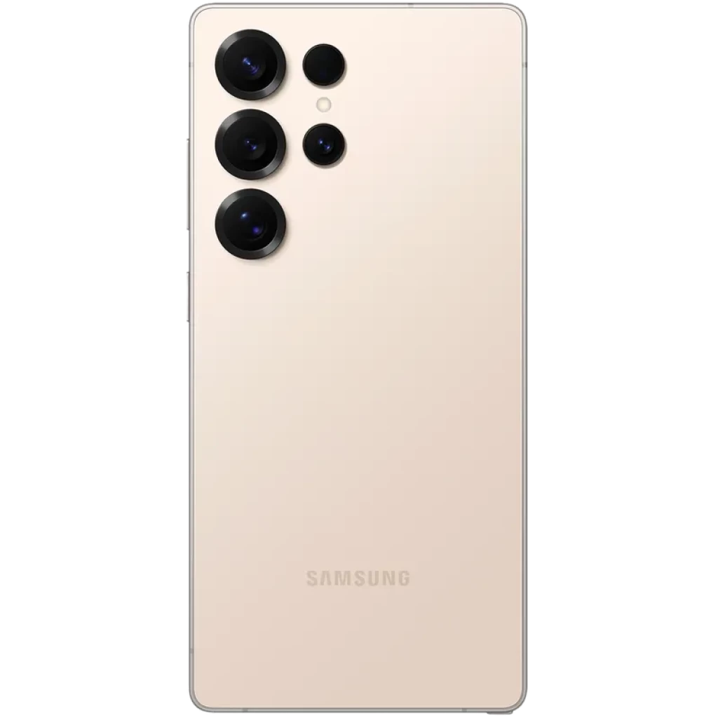 Samsung Galaxy S25 Ultra 5G 12GB/512GB Rosa con acabado mate y módulo trasero con cuatro cámaras grandes y flash, diseño minimalista y bordes rectos