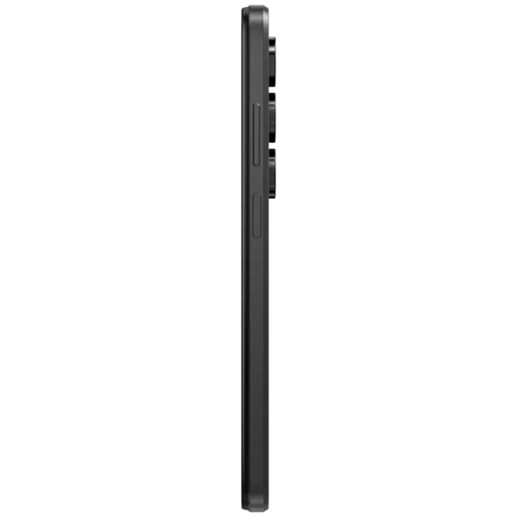 Lateral do Doogee Note 56X PRO dourado, perfil fino com botões de volume e energia visíveis e módulo de câmera traseira sobressalente