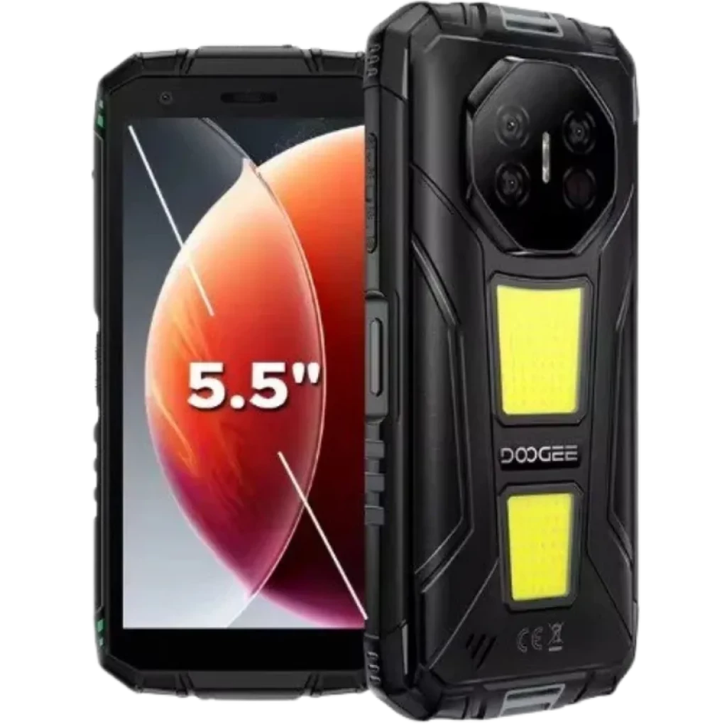 Doogee Fire 3 Max 256GB naranja, smartphone rugerizado 5.5 pulgadas, módulo trasero con doble LED grande, triple cámara con sensor 48 Mpx y visión nocturna