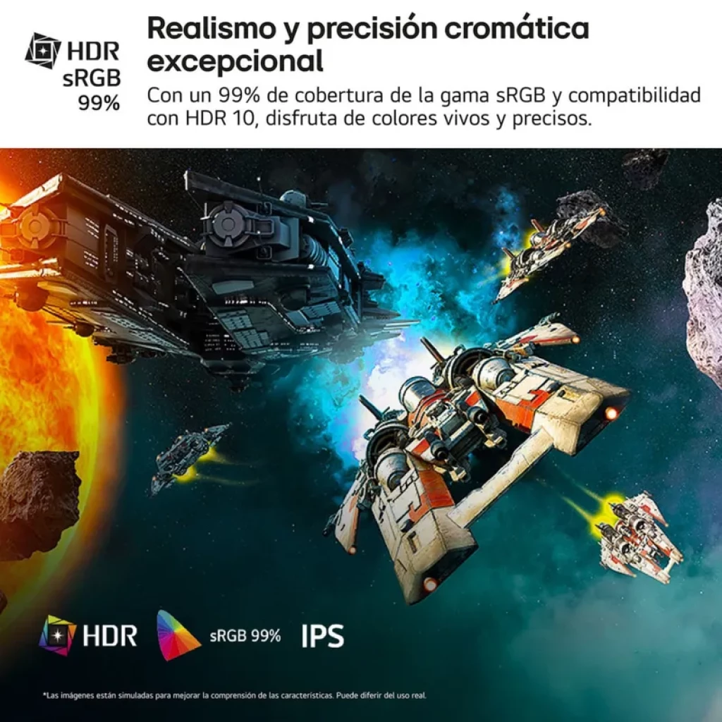 LG UltraGear 27G440A monitor IPS 27 pulgadas FHD 240Hz 1ms sRGB 99 por ciento FreeSync HDR; biseles delgados y diseño gaming con imagen espacial vibrante