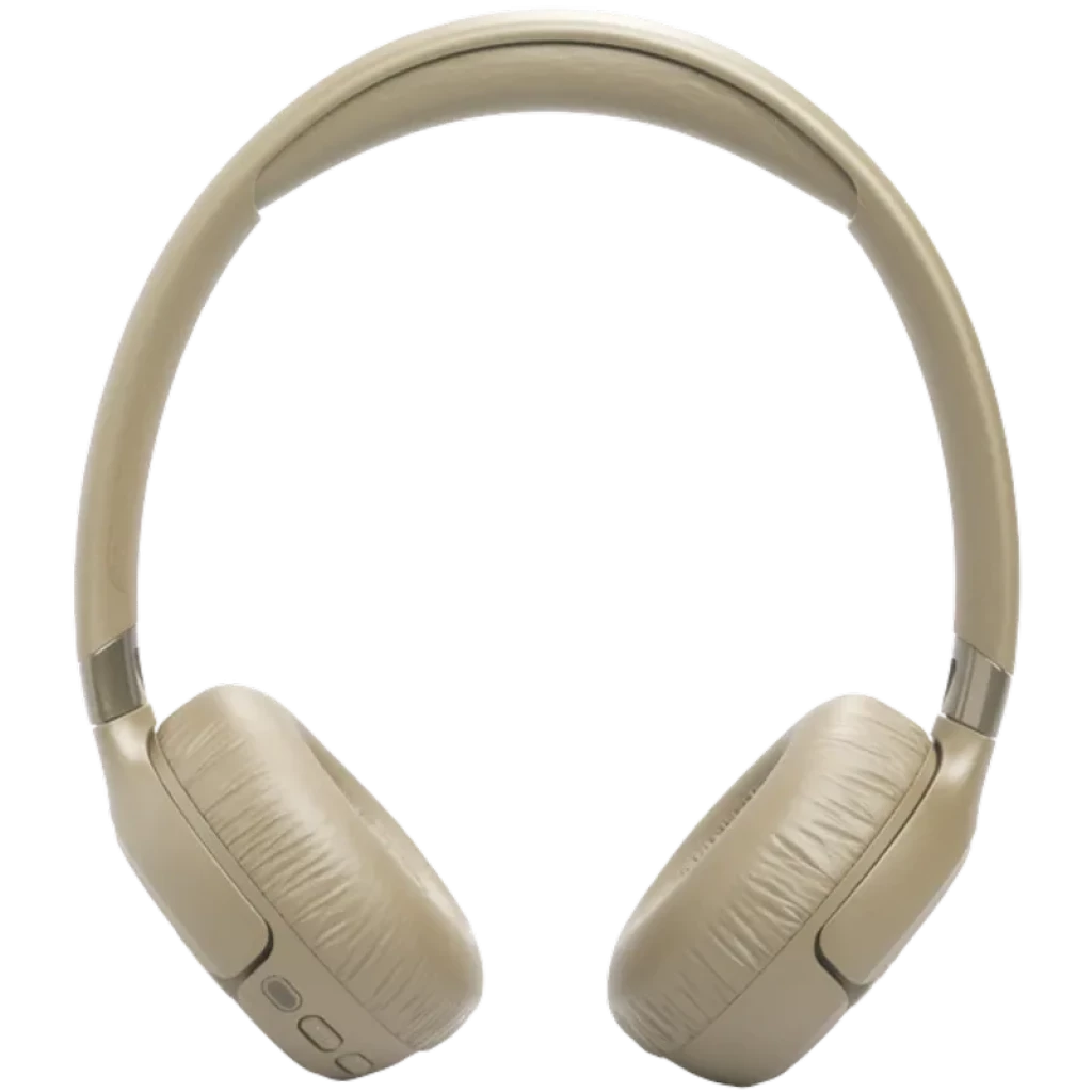 JBL Tune 680NC Beige, auriculares supraaurales plegables con diadema acolchada, almohadillas suaves y botones laterales; diseño minimalista en color beige