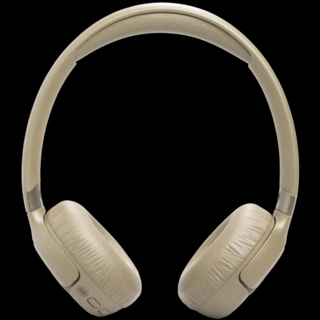 JBL Tune 680NC Beige, auriculares supraaurales plegables con diadema acolchada, almohadillas suaves y botones laterales; diseño minimalista en color beige
