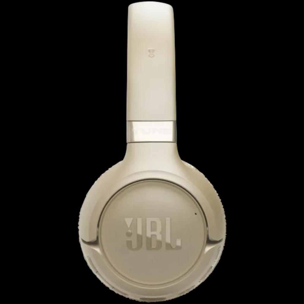 JBL Tune 680NC Beige, auriculares supraaurales plegables con copa redonda, diadema acolchada y logo JBL en relieve; diseño minimalista y elegante con ANC