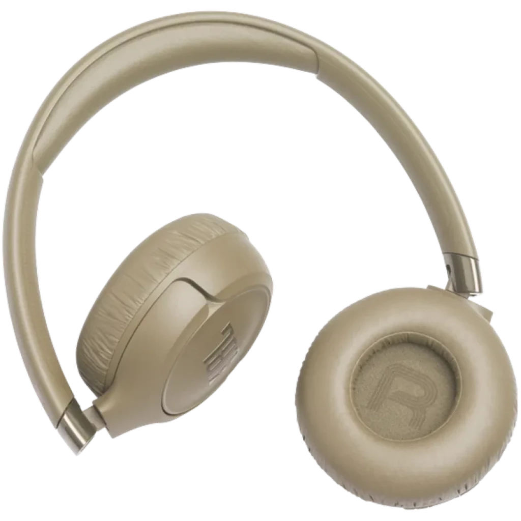 JBL Tune 680NC Beige, auriculares supraaurales con diadema acolchada, copas giratorias marcadas L y R, acabado mate y almohadillas suaves con ANC