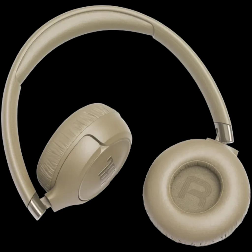 JBL Tune 680NC Beige, auriculares supraaurales con diadema acolchada, copas giratorias marcadas L y R, acabado mate y almohadillas suaves con ANC