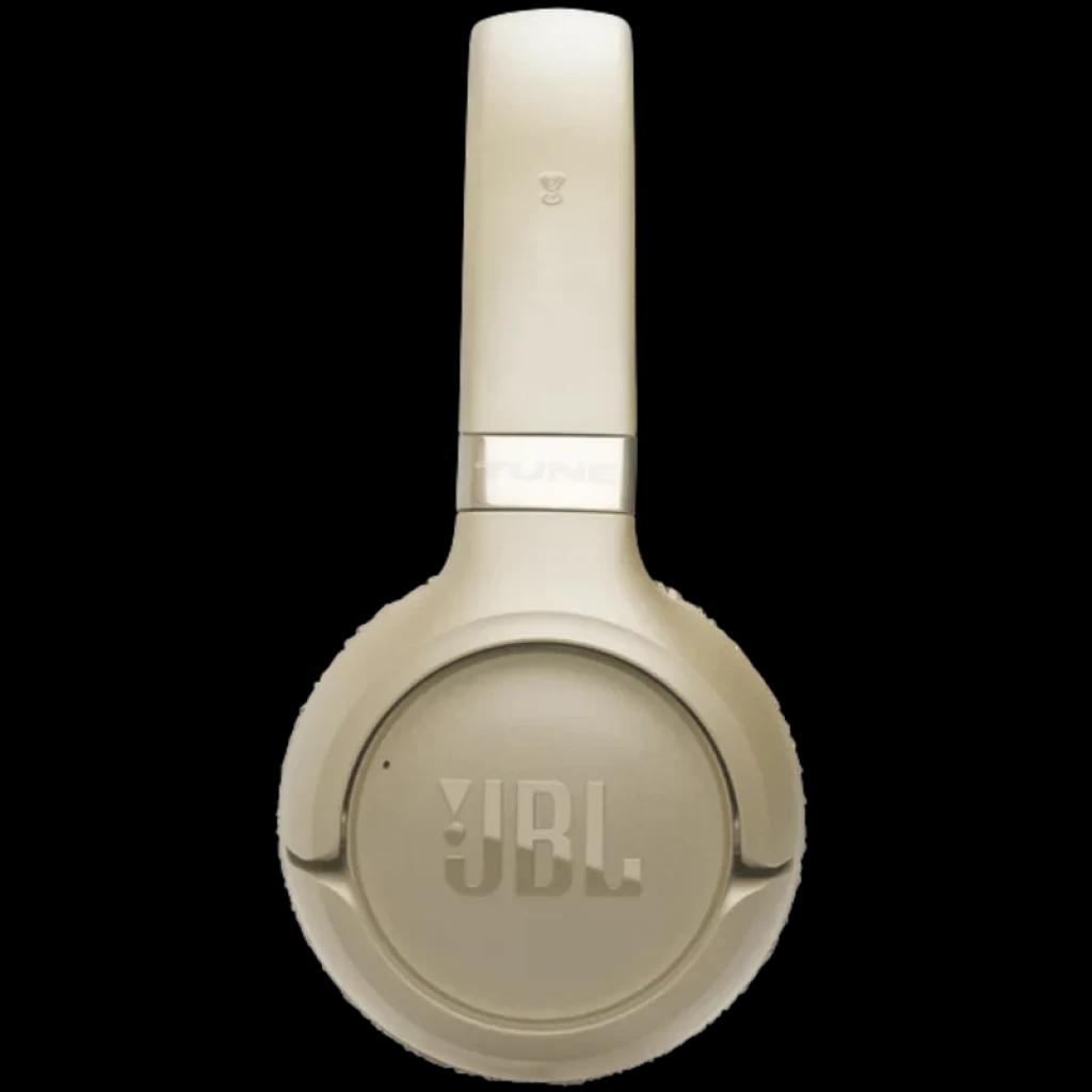 JBL Tune 680NC Beige supraaurales con copa redonda, logotipo JBL en relieve, acabado mate y diseño plegable; incluyen cancelación activa de ruido ANC